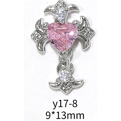 En línea popular LZ estrella mango circón joyería de uñas al por mayor amor cadena arco Rosa diamante decoración de uñas