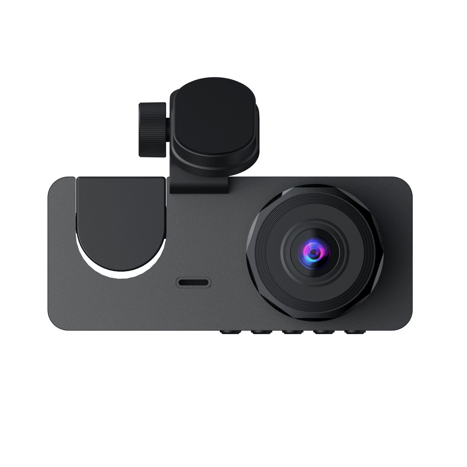 Three-Lens Dash Cam with Simultaneous Display of Front and Rear Footage, High-Definition Night Vision, Wifi, and Mobile Phone Connectivity