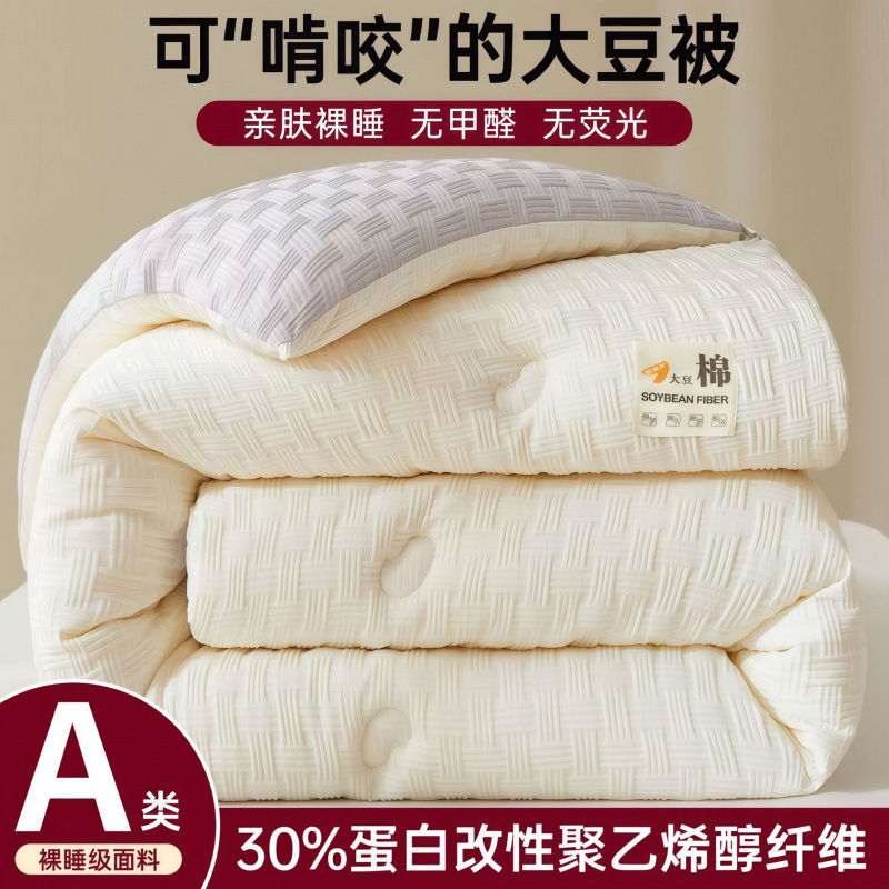 Antarctic A-grade soybean protein quilt, thick winter version, pure cotton jacquard soybean fiber, suitable for spring and autumn, dormitory quilt core