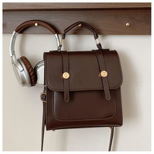 小众美式复古辣妹邮差双肩包女斜挎牛津包英伦大学生三种背法书包