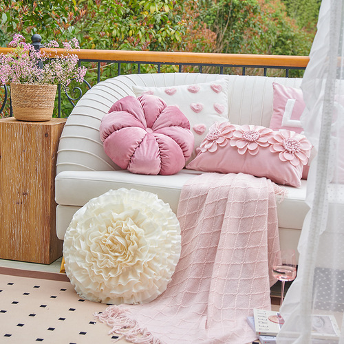 French romantic wedding pillow modern pink ins style living room wedding room sofa bedside cushion cover manufacturer wholesale