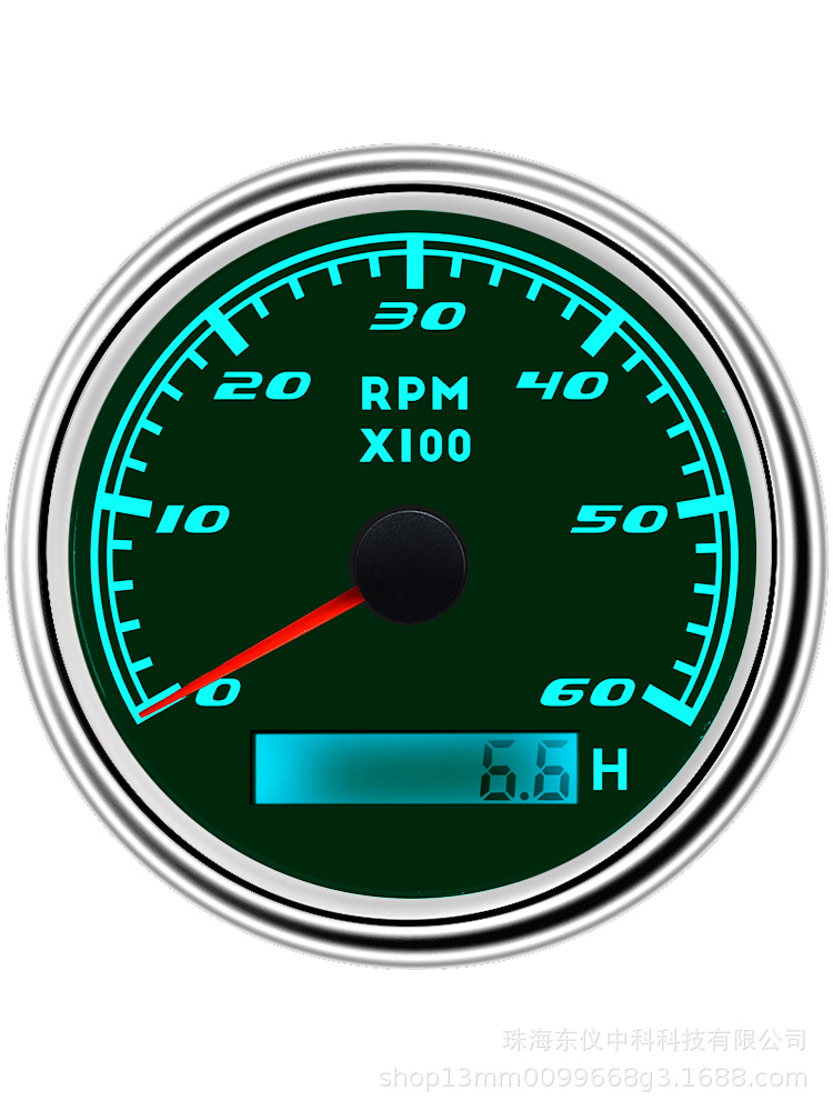 Cross-Border Hot-Selling 85mm Tachometer with Colorful Backlight for Generator Sets, Engines, and Engineering Vehicles, Colorful Lighting Effect Instrument