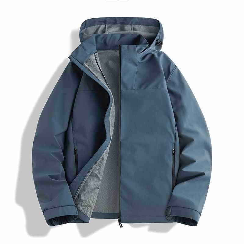 Soft Shell Jacket Men's 2025 New Spring and Autum Removable Hood Casual Outdoor Sports Windproof Jacket