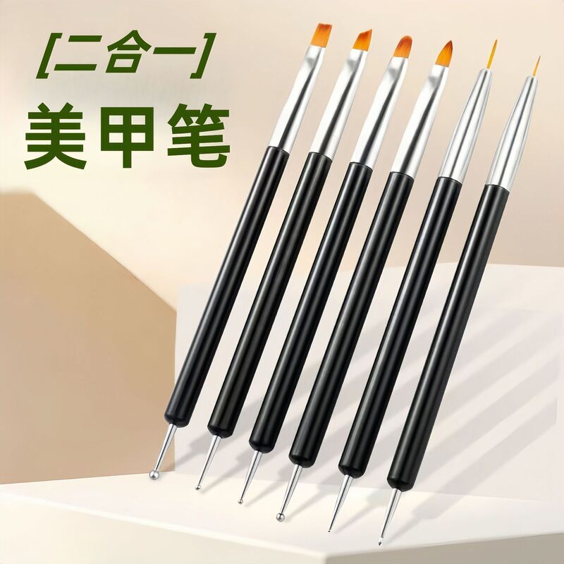 国境を越えた工場卸売プラスチックロッドデュアル目的ペンポイントフラワーニードルプルライン塗装ゲル多機能ネイルアートペンセット|undefined