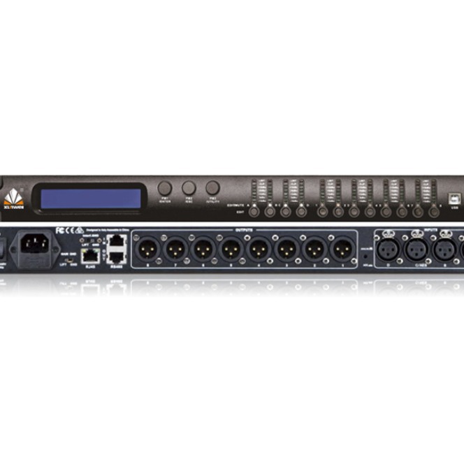 (2개) 오디오 프로세서 전력 증폭기 피드백 제조업체 3 IN 6 OUT 8 IN 8 16-WAY 회의 네트워크 디지털 사전 단계 이펙터