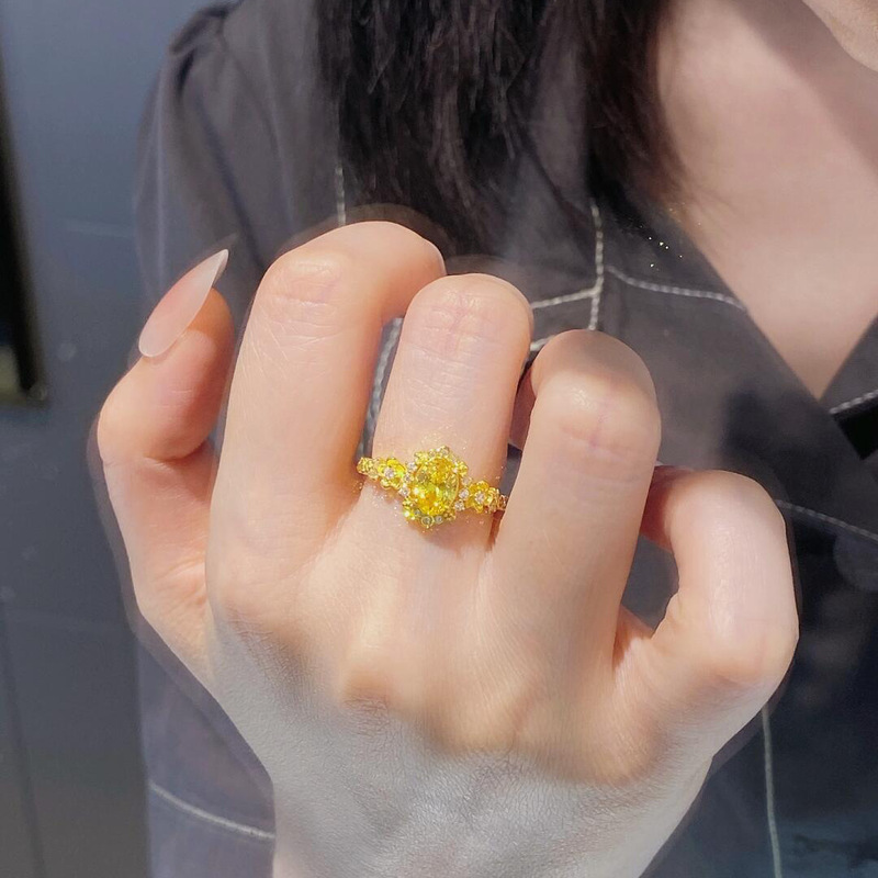 華やかな花、高炭素ダイヤモンド、鳩の卵黄ダイヤモンドリング、インスタイルの絶妙で高級なピンクダイヤモンドリング、レディースリング|undefined
