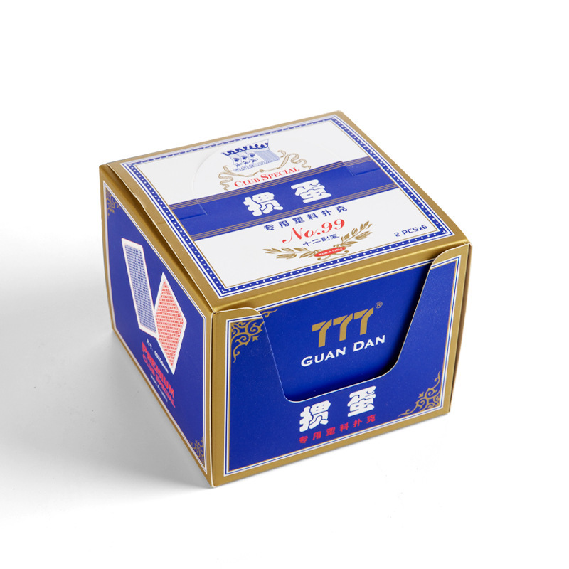 777 tarjetas de juego de plástico de doble paquete de PVC impermeable a prueba de plegado, anti-deslizante, tarjetas de juego de alta calidad