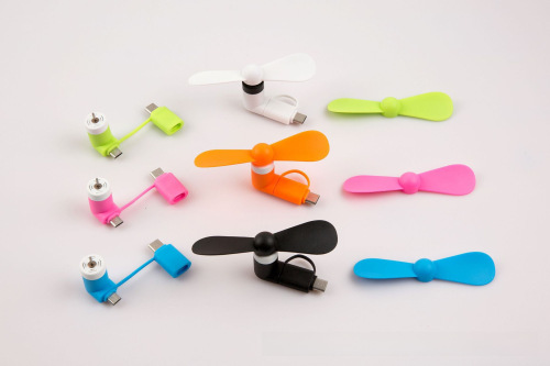 Universal Android Type-C Dual-use Phone Fan Portable Desktop Mini Fan Logo Gift Manufacturer Sales
