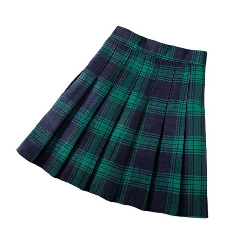 Blue red green plaid jK college style mini skirt for women girls High Waist japanese student y2k Pleated Skirts  female red plaid skirts for women girls