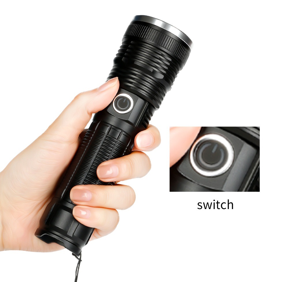 Cross-border USB recargable P50 linterna de iluminación de emergencia al aire libre linterna LED de luz fuerte linterna zoom