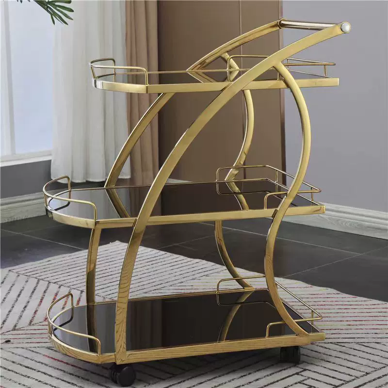 手推不锈钢送餐车点心车4S店蛋糕车推车餐厅高档酒水车移动茶水车