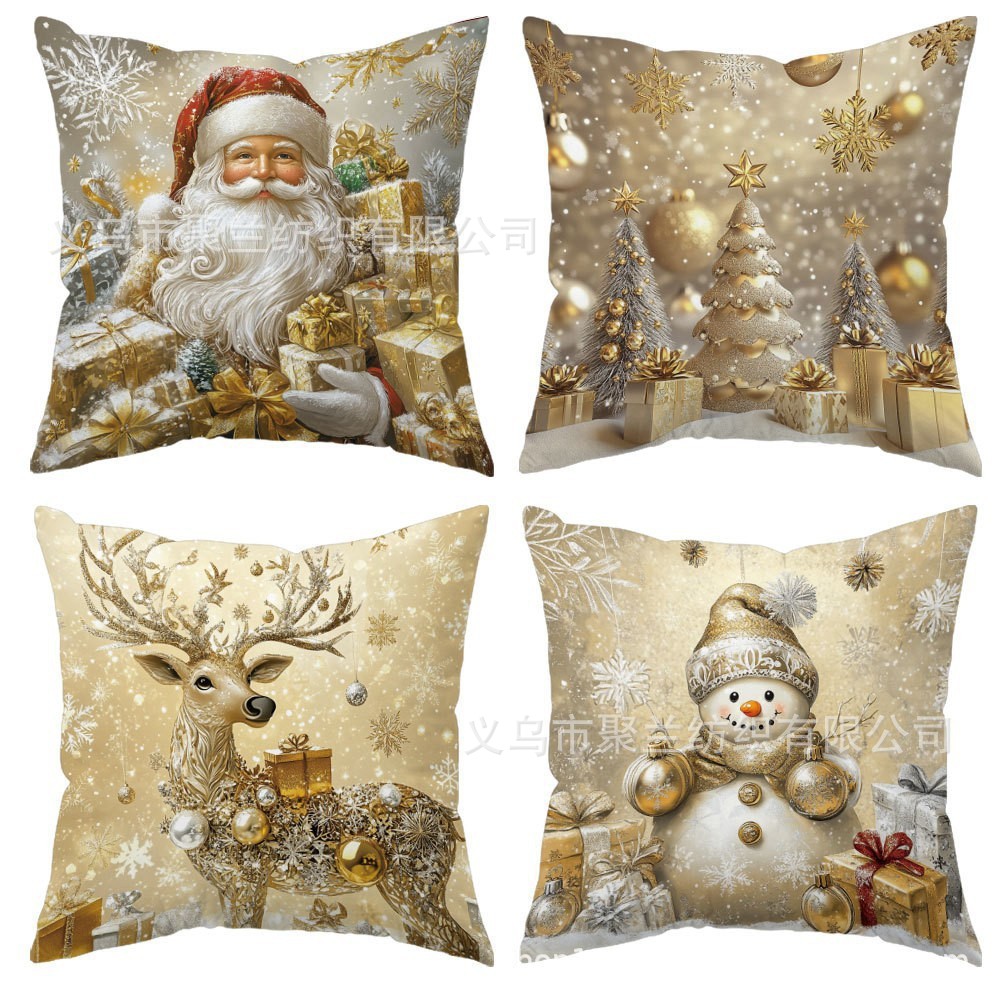 Navidad encontrada explosión abrazo funda de almohada festivales conejo alce decoración sofá atmósfera sensación de lino funda de cojín al por mayor image 45