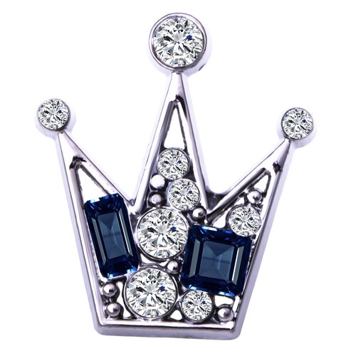 Crown collar pin men's brooch accessories suit crystal small brooch Zhang Songwen's same collar pin shirt pin summer