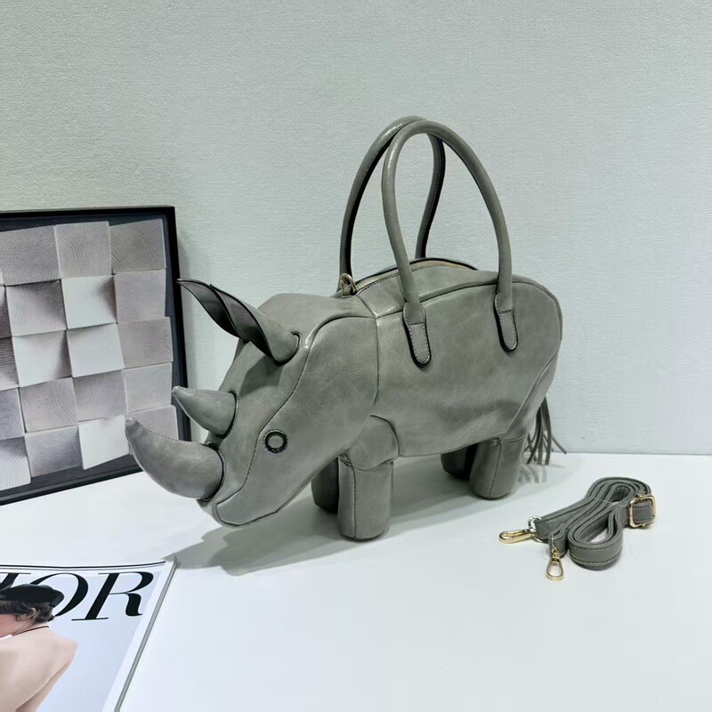 创意搞怪3D动物手提包犀牛形状异形包可单肩斜挎现货一件代发|undefined