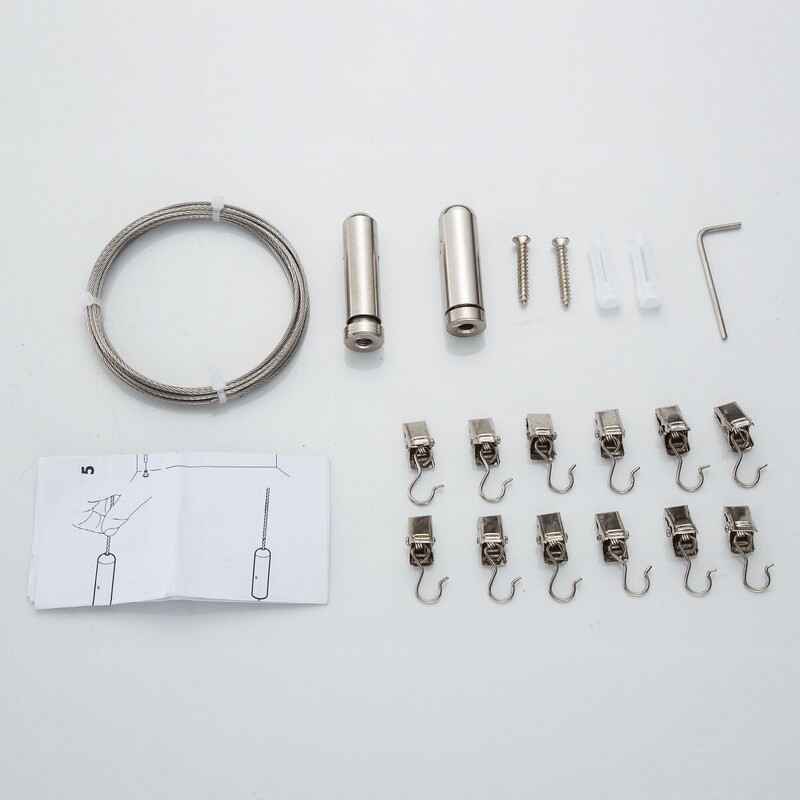 Stainless Steel No-Drill Clothesline Curtain Hanging Wire Retractable Steel Wire Rope with 12 Clips for Home Balcony Indoor Use Stainless Steel No-Drill Clothesline Curtain Hanging Wire Retractable Steel Wire Rope with 12 Clips for Home Balcony Indoor Use