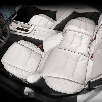 Seat cushion, seat cover: Driver's Seat, Universal for All Seasons - s-model-nappa-leather-galaxy-gray-three-piece-set-for-front-and-rear-rows
