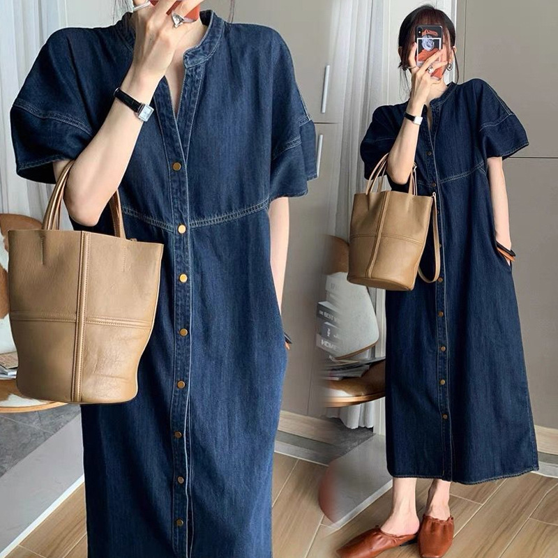 retro summer denim dress