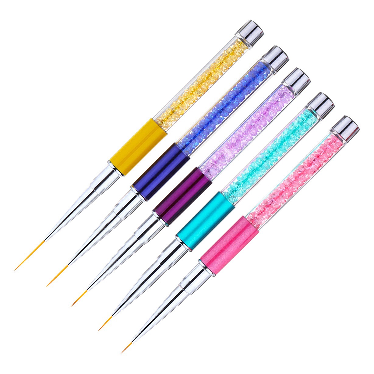 Venta caliente popular del arte del clavo pluma traje gancho línea roto diamante dibujo pluma Blooming punto flor dibujo cepillo herramienta de Arte de uñas