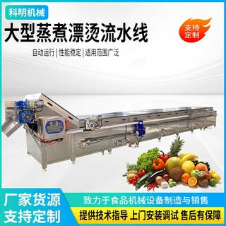 恒温控温连续式漂烫流水线海鲜焯水肉制品预煮食品厂预处理设备