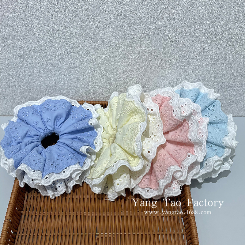 Cuatro capas de algodón hueco anillo de cabello multicapa primavera-verano encaje colorido gran chica coreana de ballet dulce popularidad en línea