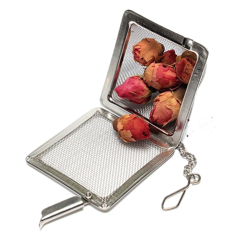 Fábrica 304 pirámide red bola de té cadena creativa Acero inoxidable filtro de té amor colador de té