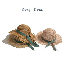 ins小清新夏季儿童蕾丝帽女童凹造型出游沙滩可爱蝴蝶结遮阳帽