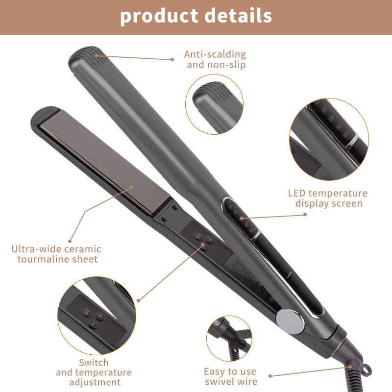 Transfronterizos venta caliente comercio exterior digital recto clips bobinado recto alisador de cabello de doble propósito no daña el cabello de abrazadera eléctrica de iones negativos barra de alisador de cabello