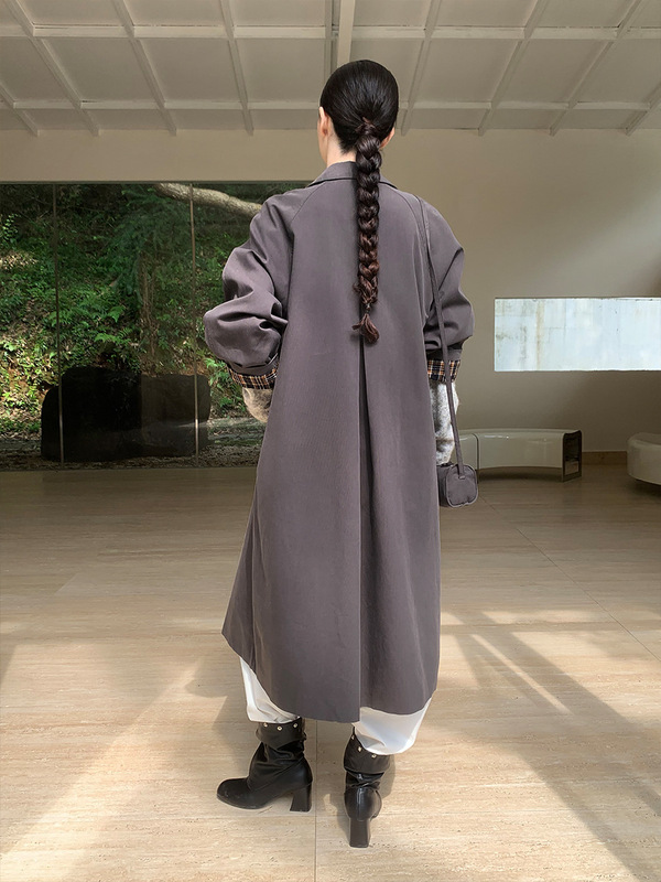 MOXI 十三行女装2025秋季新款韩系高级感中长款配包女式风衣外套|undefined