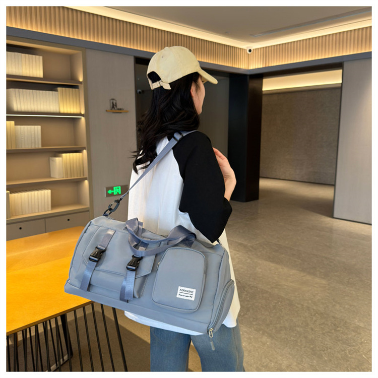 Travel bag Premium sense women's large-capacity sports bag Fitness bag Luggage bag Water-proof shoulder bag_voghion.com