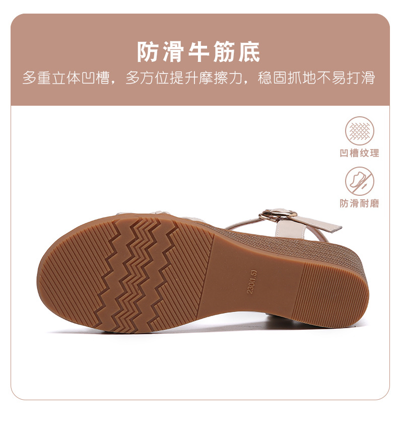 Sandal nữ đế xuồng da thật, quai chữ V đơn giản, đế mềm thoải mái — Trắng be chi tiết 22