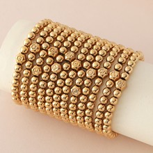 厂家直销不锈钢手链圆珠十二星座吊坠金属风手链甜酷串珠手串手饰