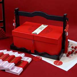 彩礼钱盒子装的结婚用的箱钱套万订婚聘礼箱聘金中式嫁妆跨