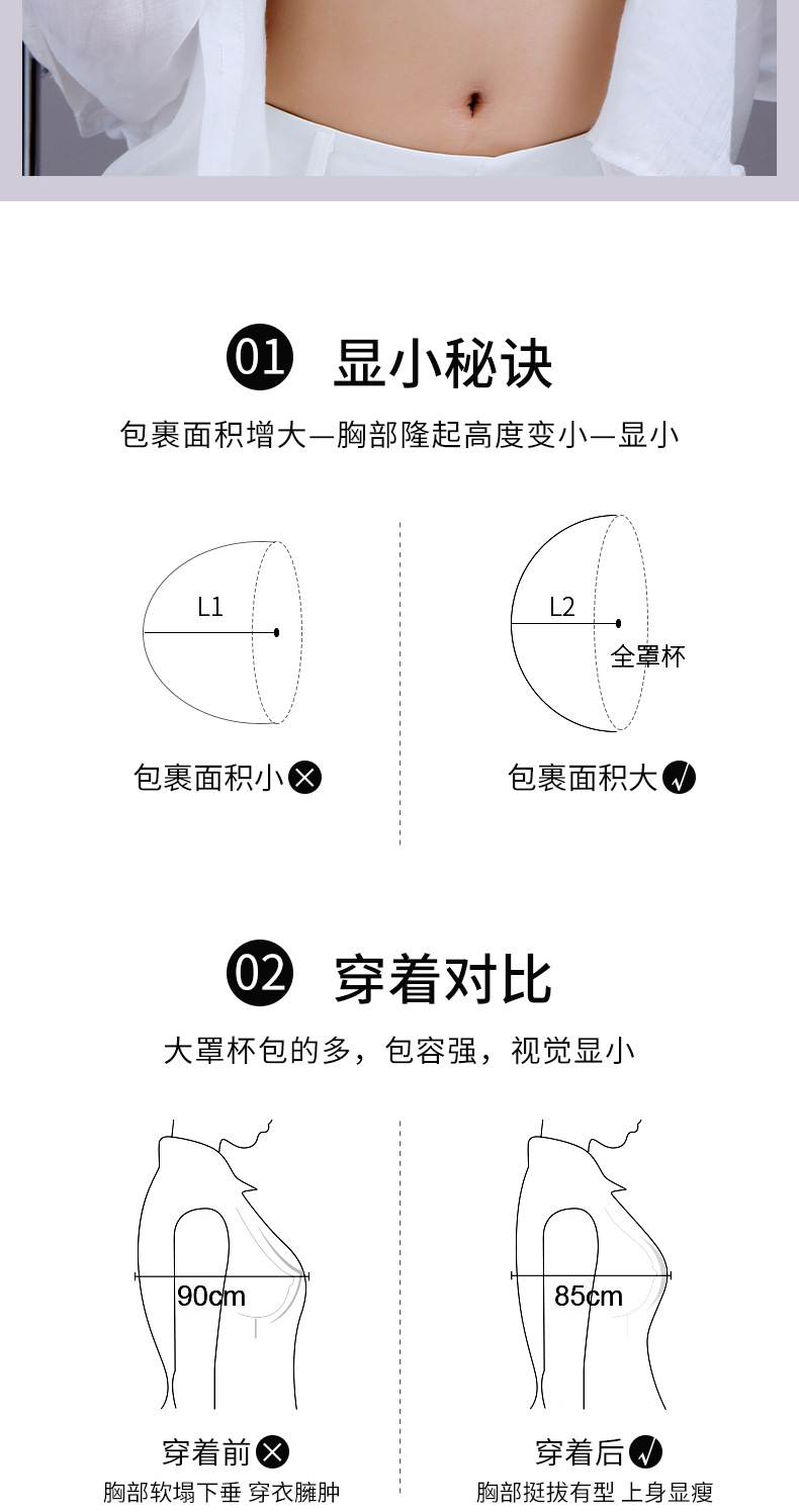 夏季新款胸罩女固定一体式美背抹胸裹胸侧收副乳无痕背心式内衣详情2