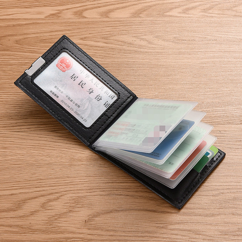 Funda de cuero para licencia de conducir, funda para tarjeta multifuncional para hombre, funda para tarjeta para licencia de conducir, carpeta para licencia de conducir, funda protectora dos en uno, bolsa de identificación