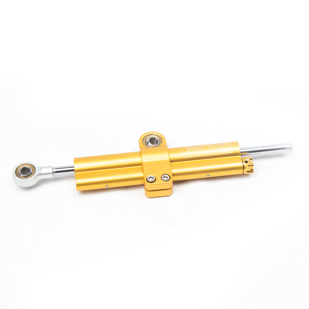 Manillar de la motocicleta accesorios de titanio regla amortiguador universal dirección amortiguador estabilizador de dirección doble tubo corto amortiguador