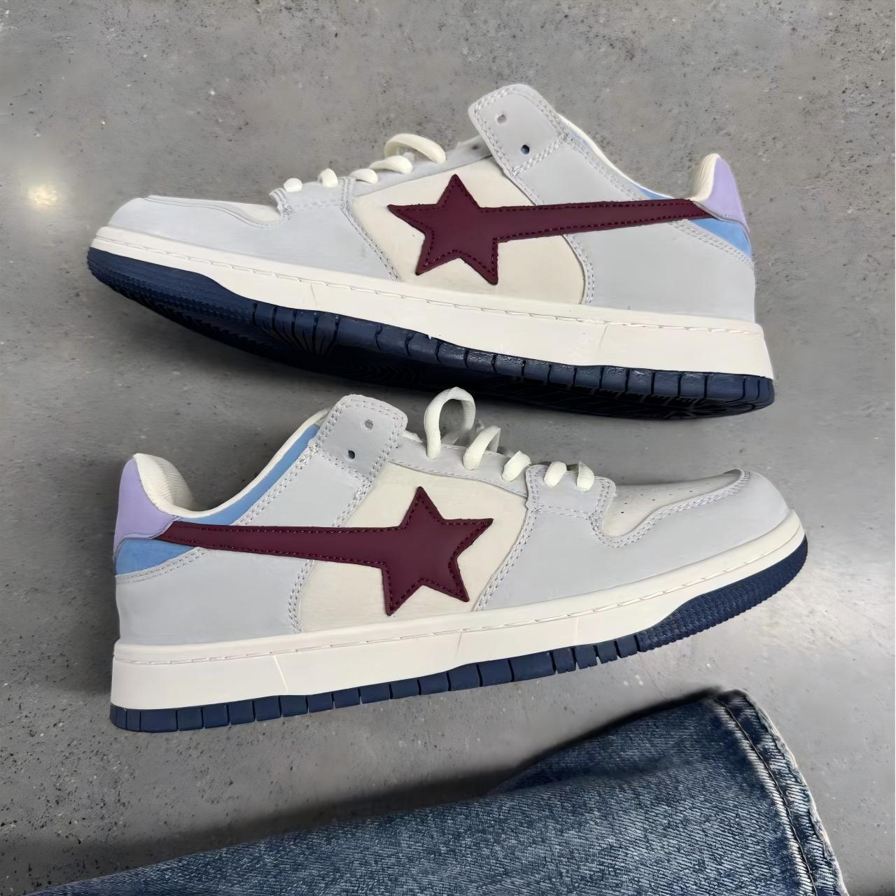 Vibe Style Street Burst Pattern Meteor Skateboard Shoes Casual Versatile Black Brown Yellow Distressed Star Sneakers for Men and Women Trendy