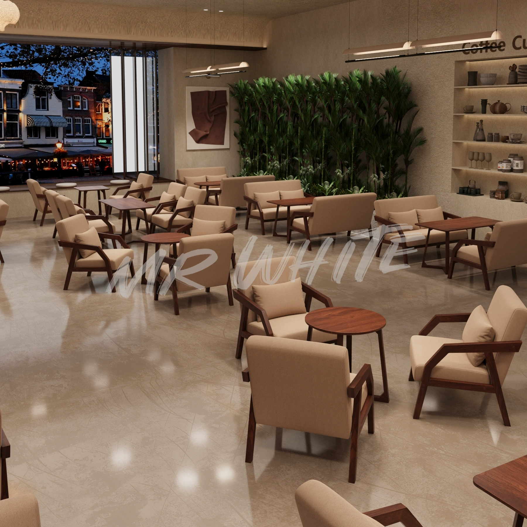 Кофейня Nordic светло-роскошный ресторан диван массивный деревянный бар бар диван диван стул стол комбинация одиночный диван стул