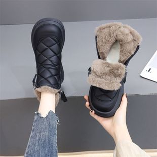 Explosions snow boots women's winter 2024 new fleece-lined thickened northeast large cotton shoes waterproof non-slip warm boots