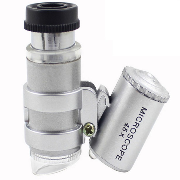 批发供应MG10081-4袖珍型45倍2个LED灯显微镜高倍放大镜