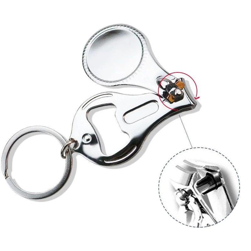 Оптовое кольцо для ключей многоцелевое три-в-одном подарочные кусачки для ногтей открывалка для бутылок кусачки для ногтей логотип для печати