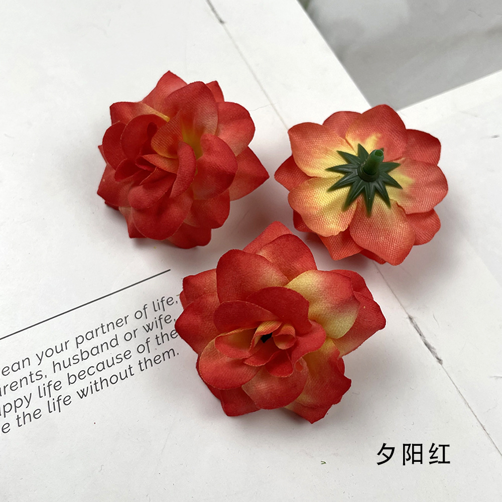 Simulación de tela de terciopelo de pequeño ángulo flores de rosa DIY sombreros hechos a mano arreglos de flores bolsas de props para el hogar adornos florales