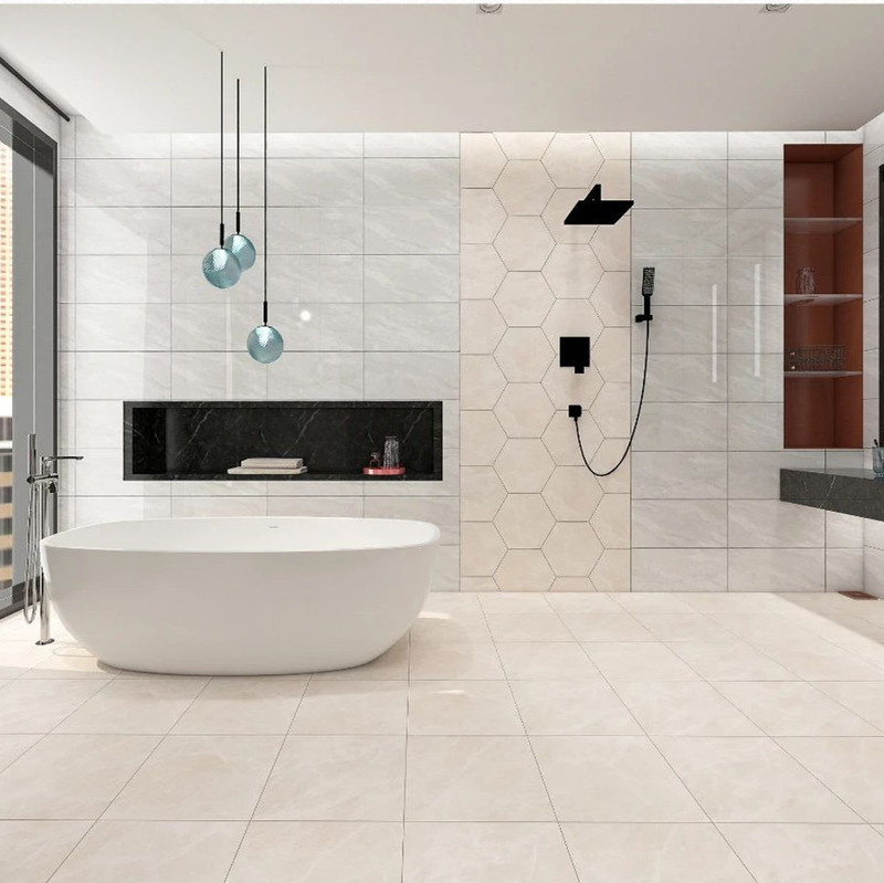 All-ceramic bathroom non-slip tile 300x300 imitation Cobblestone tile pastoral style balcony garden tile