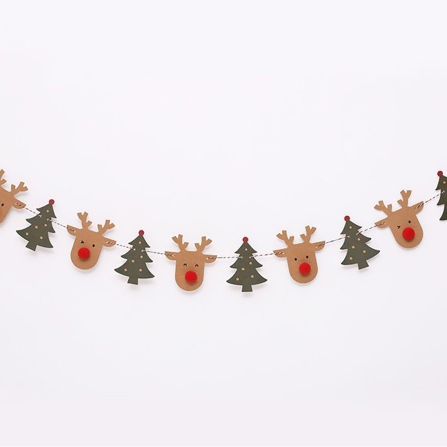 韓国版クリスマス小鹿小樹拉旗クリスマスパーティー装飾装飾用品|undefined