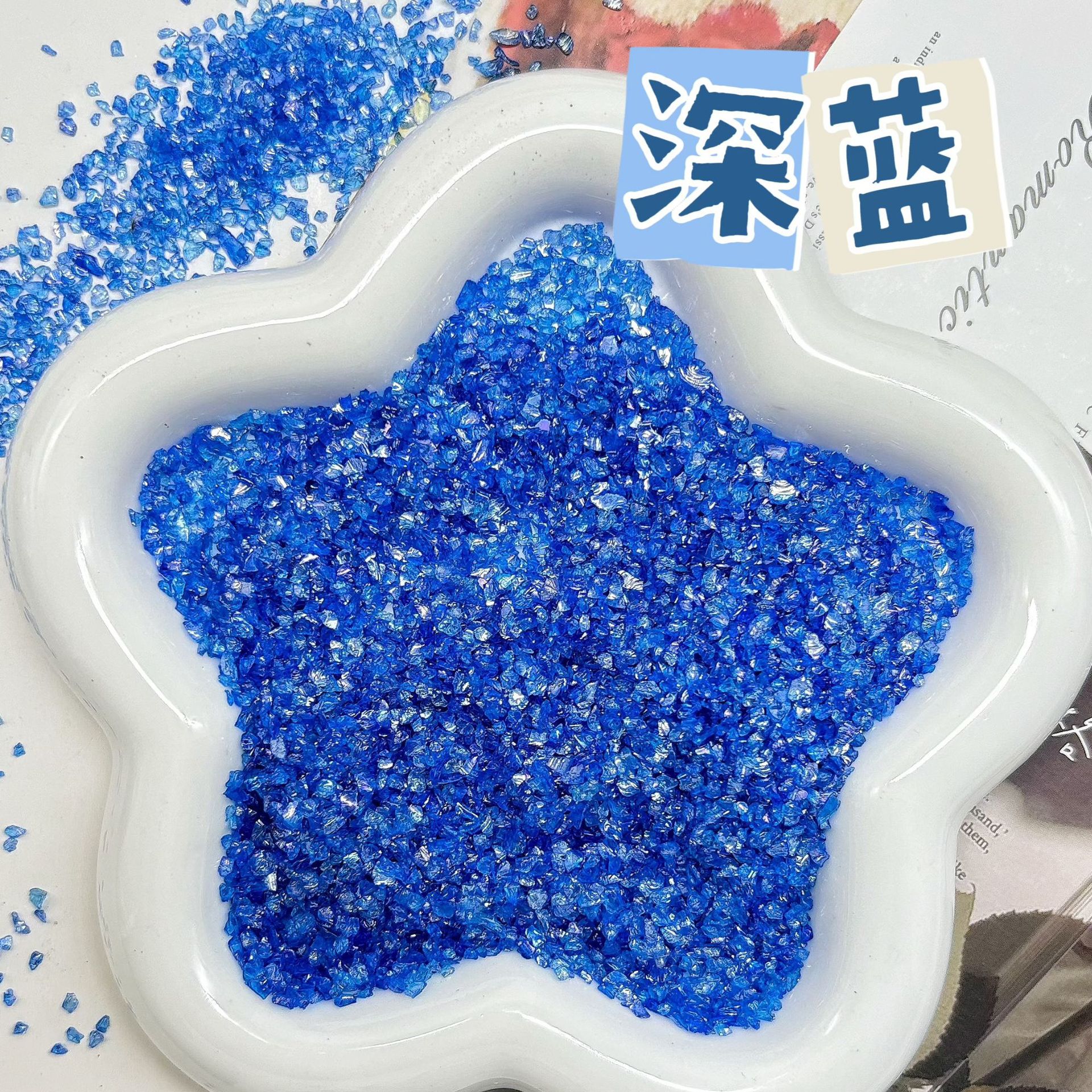 Glass gravel-dark blue