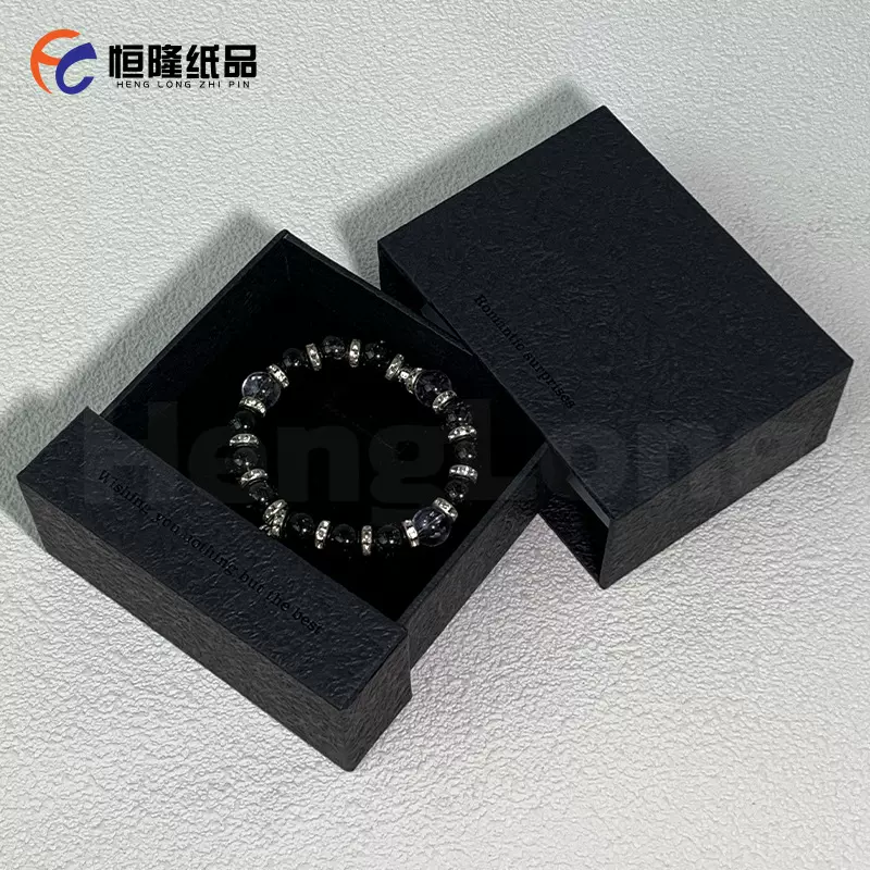 水晶手串包装盒首饰盒戒指盒pe薄膜盒 高档黑色pe薄膜盒批发定制