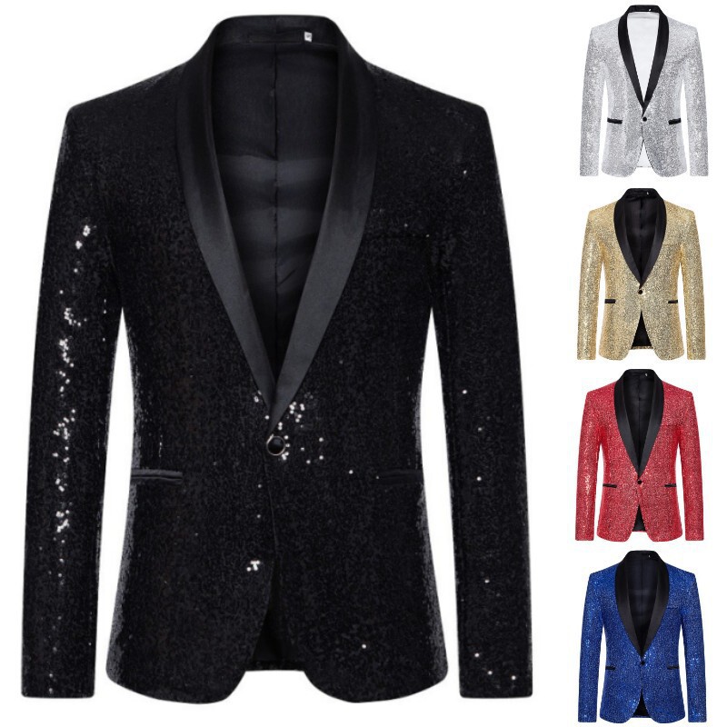 2024 autumn and winter new shiny special effects coat Amazon purchasing special men's beaded suit suit