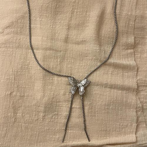 Butterfly tassel long pendant necklace women design sense minority personality simple versatile fashionable sexy hot girl waist chain neck chain