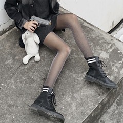 Silver onion black silk stockings pearlescent thin silver thread pantyhose black silk shiny bling sexy ins trend shiny silk JK