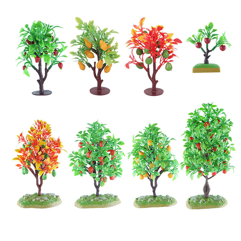 A series of simulated fruit trees with fruit plants kindergarten students education sand table micro landscape cake shop ornaments