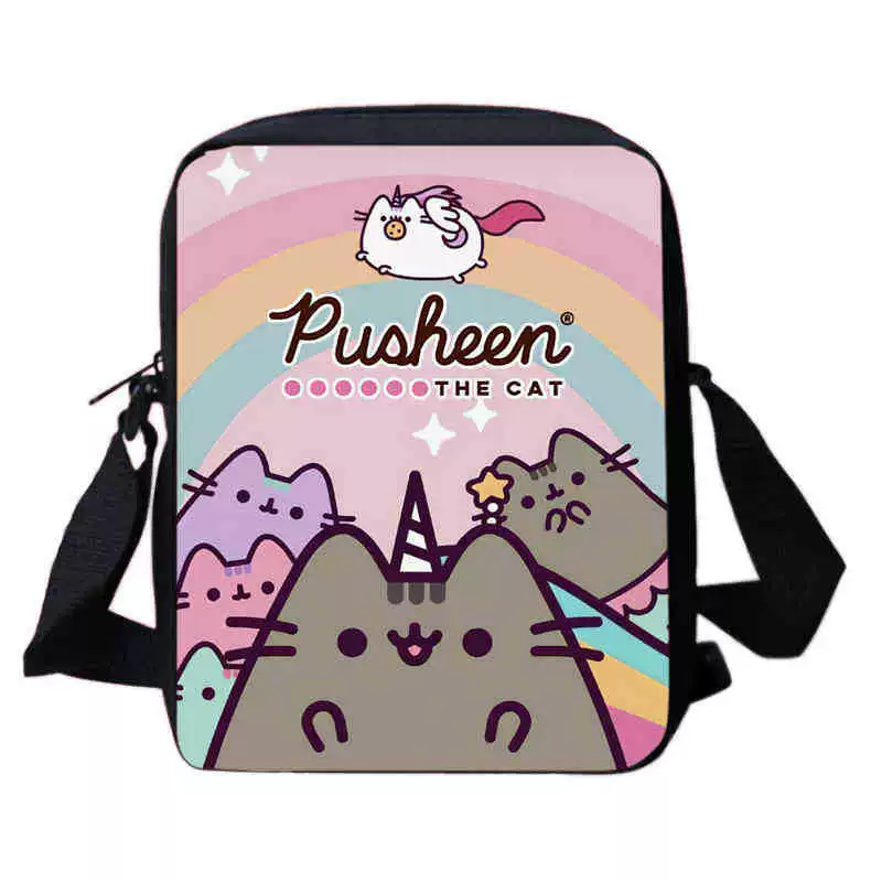 Рюкзак учебный Pusheen Fat Jimao с принтом периферийного типа, через стекло, зарубежная торговля, школьный рюкзак